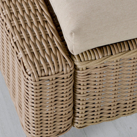 Rootz Rattan Lounger - Beige, Cream - Steel, Rattan, Polyester - 28.34 cm x 77.95 cm x 11.81 cm