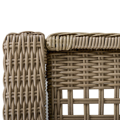 Rootz Rattan Lounger - Beige, Cream - Steel, Rattan, Polyester - 28.34 cm x 77.95 cm x 11.81 cm