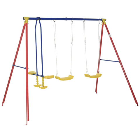 Rootz Kinderschaukel – Rot, Gelb, Blau – Metall, Pe – 114,17 cm x 70,86 cm x 77,16 cm