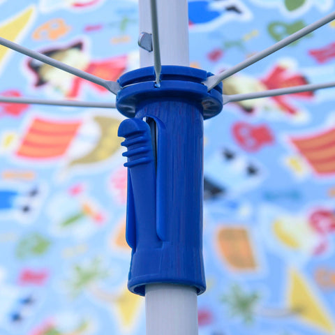 Rootz 4-delige Kinderzitgroep Tuintafel - Blauw - Metaal, Polyester - 19,68 cm x 19,68 cm x 18,11 cm