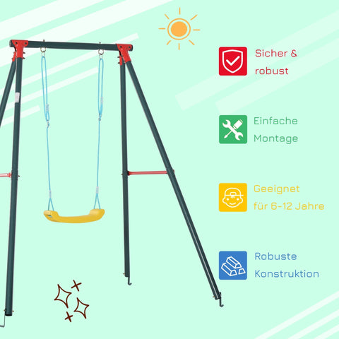 Rootz Kinderschaukel – Grün, Blau, Gelb – Metall, PE – 61,02 cm x 62,99 cm x 70,86 cm