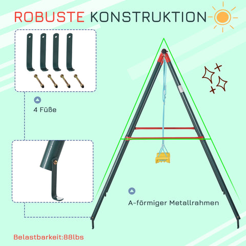 Rootz Kinderschaukel – Grün, Blau, Gelb – Metall, PE – 61,02 cm x 62,99 cm x 70,86 cm