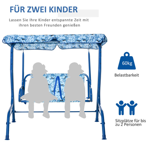 Rootz Kinderschaukelspielplatz – Blau – Metall, Polyester – 43,3 cm x 27,55 cm x 43,3 cm