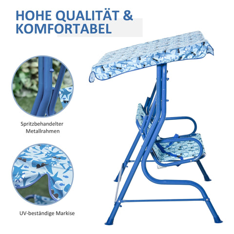 Rootz Kinderschaukelspielplatz – Blau – Metall, Polyester – 43,3 cm x 27,55 cm x 43,3 cm