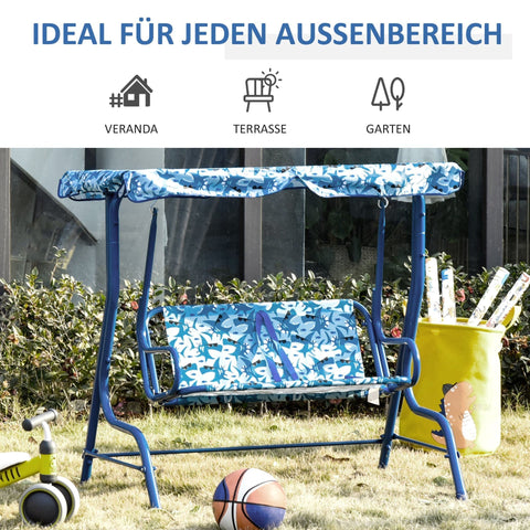 Rootz Kinderschaukelspielplatz – Blau – Metall, Polyester – 43,3 cm x 27,55 cm x 43,3 cm