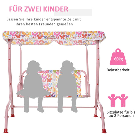 Rootz Kinderschaukelspielplatz – Rosa – Metall, Polyester – 43,3 cm x 27,55 cm x 43,3 cm