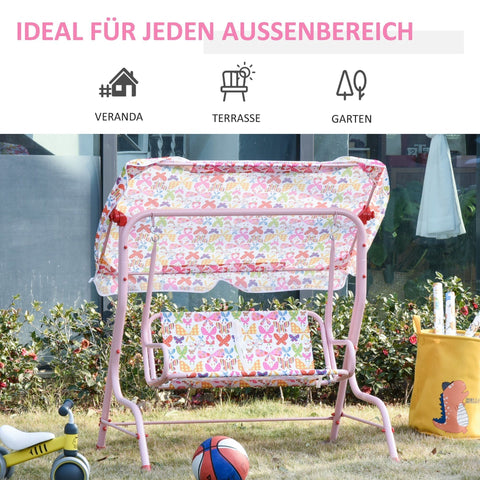 Rootz Kinderschaukelspielplatz – Rosa – Metall, Polyester – 43,3 cm x 27,55 cm x 43,3 cm
