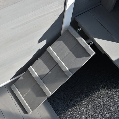 Rootz Rabbit Hutch Double Decker - Gray - Spruce Wood, Glass, Abs - 36.02cm x 20.98cm x 28.74cm