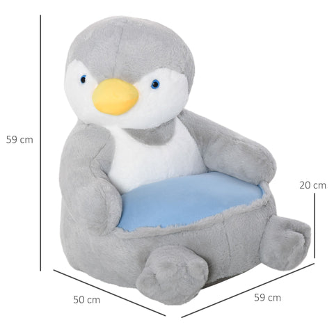 Rootz Plush High Chair - Grijs, Blauw - Polyester, Synthetische Wol - 23,22 cm x 19,68 cm x 23,22 cm