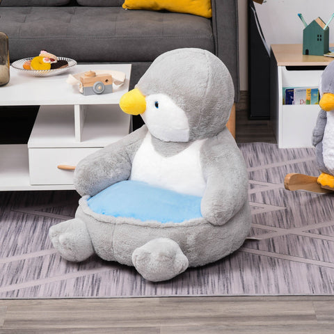 Rootz Plush High Chair - Grijs, Blauw - Polyester, Synthetische Wol - 23,22 cm x 19,68 cm x 23,22 cm