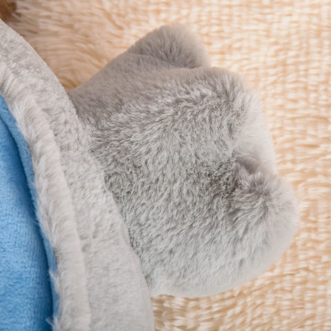 Rootz Plush High Chair - Grijs, Blauw - Polyester, Synthetische Wol - 23,22 cm x 19,68 cm x 23,22 cm