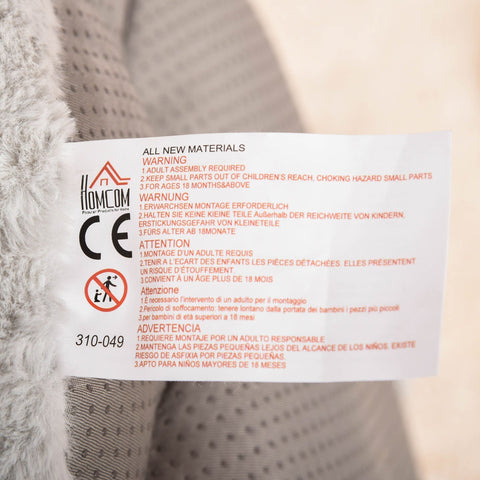 Rootz Plush High Chair - Grijs, Blauw - Polyester, Synthetische Wol - 23,22 cm x 19,68 cm x 23,22 cm