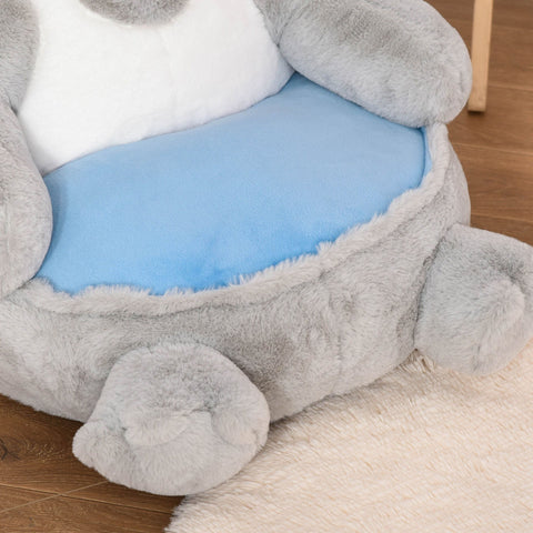 Rootz Plush High Chair - Grijs, Blauw - Polyester, Synthetische Wol - 23,22 cm x 19,68 cm x 23,22 cm