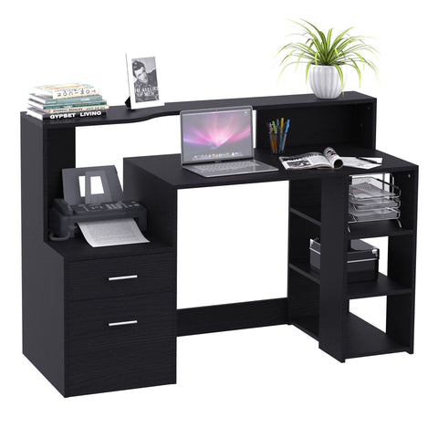 Rootz Desk Computer Table - Black - Manufactured Wood, Metal - 53.93 cm x 21.65 cm x 36.22 cm