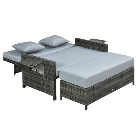 Rootz Lounge Sofa 2-Zits - Grijs - Pe, Metaal, Polyester - cm x 50,59 cm x 36,61 cm