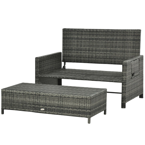 Rootz Lounge Sofa 2-Zits - Grijs - Pe, Metaal, Polyester - cm x 50,59 cm x 36,61 cm