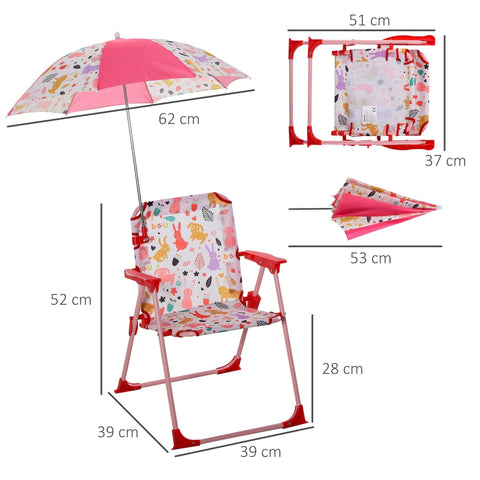 Rootz Children's camping chair - Red - Metal, Polyester - 15.35 cm x 15.35 cm x 20.47 cm
