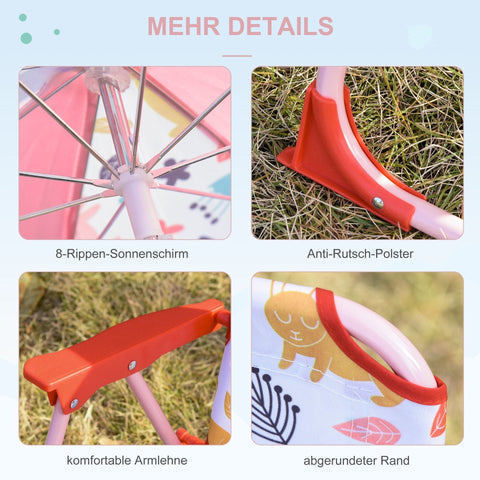 Rootz Children's camping chair - Red - Metal, Polyester - 15.35 cm x 15.35 cm x 20.47 cm