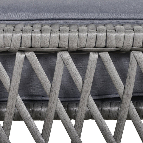 Rootz Sofa with Pouf - Gray - Pe, Steel - cm x 22.44 cm x 44.09 cm