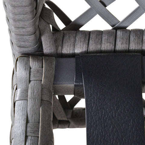 Rootz Sofa with Pouf - Gray - Pe, Steel - cm x 22.44 cm x 44.09 cm