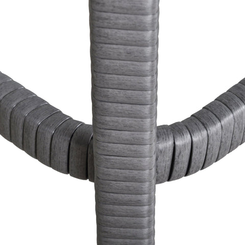 Rootz Sofa with Pouf - Gray - Pe, Steel - cm x 22.44 cm x 44.09 cm