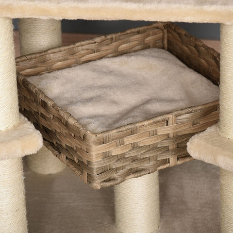 Rootz Krabpaal - Beige, Bruin - Engineered Wood, Pluche, Sisal - 21,65 cm x 21,65 cm x 68,5 cm