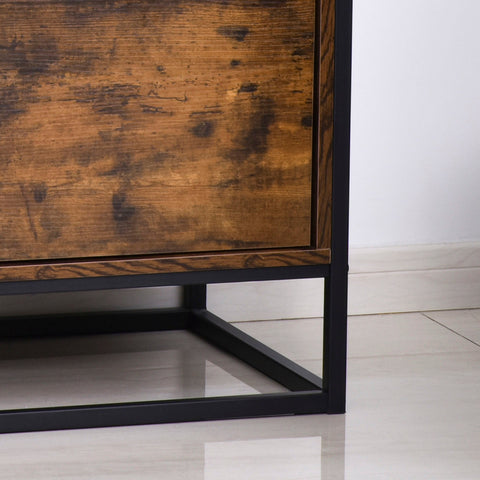 Rootz Side table with drawer - Black, Brown - Chipboard, Steel Frame - 28.74 cm x 17.91 cm x 29.92 cm