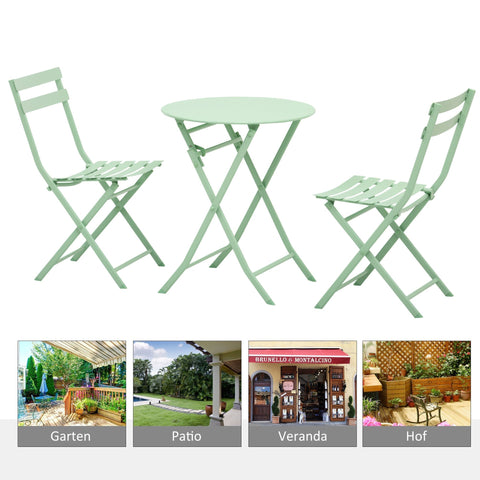 Rootz Garden set of metal furniture - Green - Metal - 23.62 cm x cm x 27.95 cm