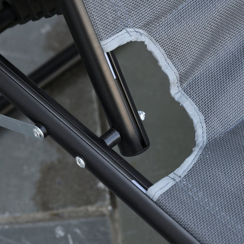 Rootz Lounger 5-way adjustable - Dark gray - Aluminium, Texteline - 64.56 cm x 25.98 cm x 33.26 cm