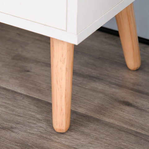 Rootz Low Board TV-Schrank mit 2 Schubladen – Weiß – Spanplatte, – 47,24 cm x 11,02 cm x 17,32 cm