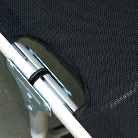 Rootz Garden Chair - Black - Aluminium, Texteline - 66.92 cm x 23.62 cm x 7.67 cm