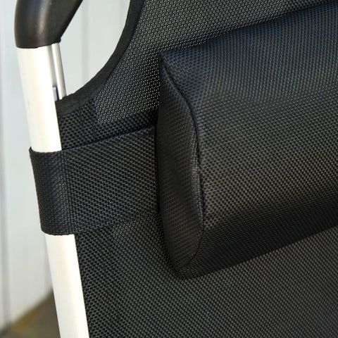 Rootz Garden Chair - Black - Aluminium, Texteline - 66.92 cm x 23.62 cm x 7.67 cm