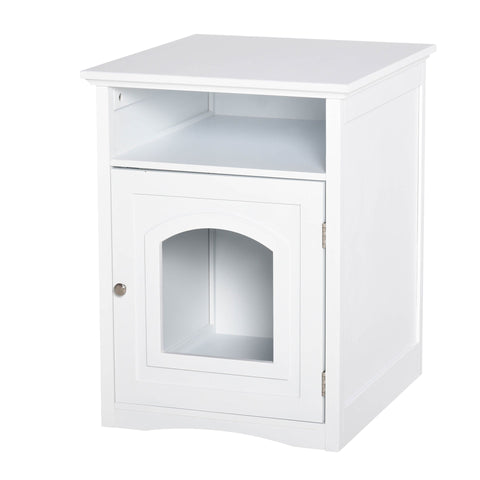 Rootz Litter Box Wooden - White - Manufactured Wood - 21.25 cm x 18.89 cm x 25.19 cm