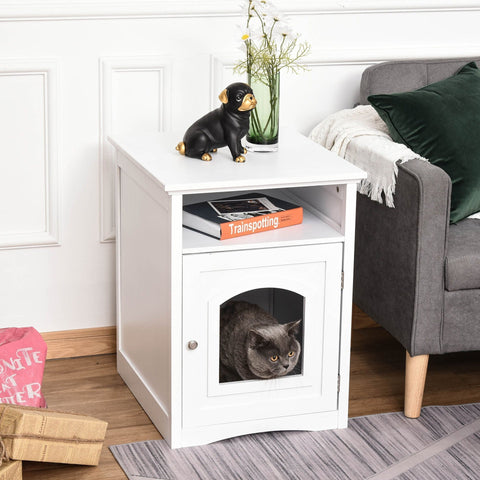 Rootz Litter Box Wooden - White - Manufactured Wood - 21.25 cm x 18.89 cm x 25.19 cm