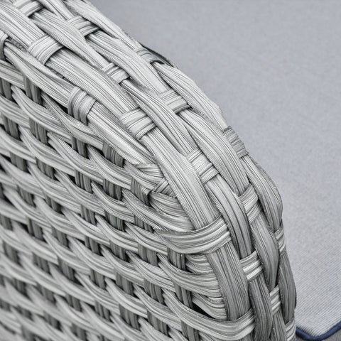 Rootz Polyrattan Garden Dining Set - Gray - Metal, Pe Rattan, Polyester - 48.81 cm x 27.55 cm x 34.64 cm