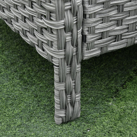 Rootz Polyrattan Garden Dining Set - Gray - Metal, Pe Rattan, Polyester - 48.81 cm x 27.55 cm x 34.64 cm