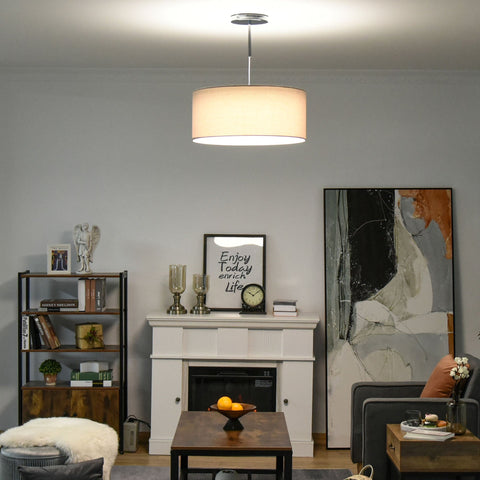 Rootz Hanglamp LED - Grijs, Zilver, Wit - Staal, Stof, Acryl - 23,22 cm x 23,22 cm x 17,32 cm