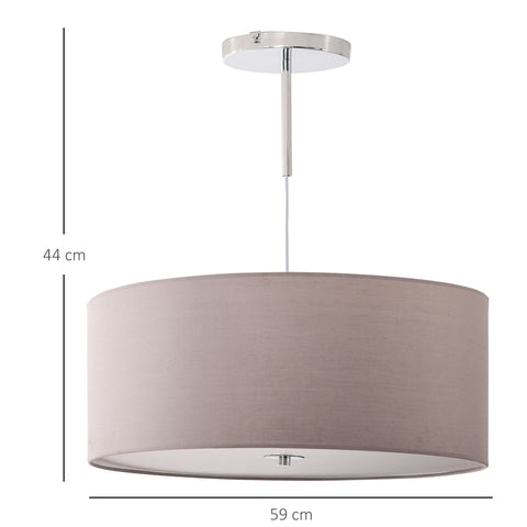 Rootz Hanglamp LED - Grijs, Zilver, Wit - Staal, Stof, Acryl - 23,22 cm x 23,22 cm x 17,32 cm