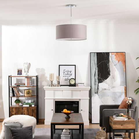 Rootz Hanglamp LED - Grijs, Zilver, Wit - Staal, Stof, Acryl - 23,22 cm x 23,22 cm x 17,32 cm