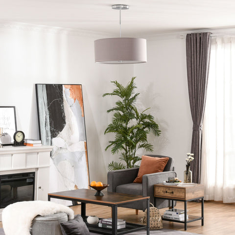 Rootz Hanglamp LED - Grijs, Zilver, Wit - Staal, Stof, Acryl - 23,22 cm x 23,22 cm x 17,32 cm