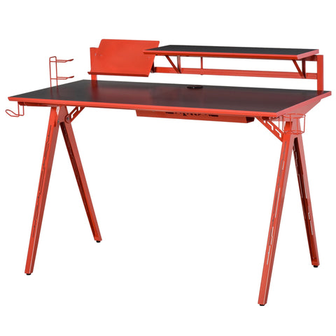 Rootz Play Table Schreibtisch – Schwarz, Rot – Holzwerkstoff, Stahl – 53,34 cm x 23,62 cm x 37,4 cm