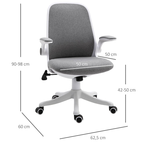 Rootz Office chair - Grey, White - Foam, PVC, Nylon - 24.6 cm x 23.62 cm x 38.58 cm