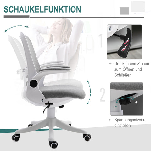 Rootz Office chair - Grey, White - Foam, PVC, Nylon - 24.6 cm x 23.62 cm x 38.58 cm