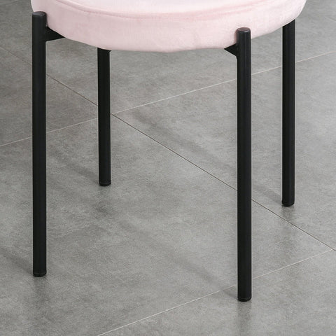 Rootz Set Of 4 Dining Room - Pink - Fabric, Steel - cm x 16.33 cm x 18.11 cm