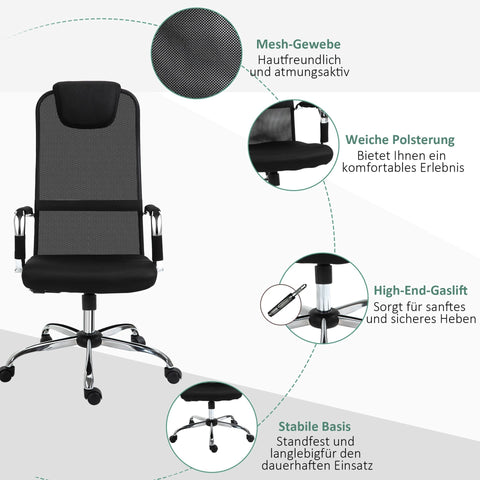 Rootz Office Chair - Black - Foam, Nylon, Steel - cm x 25.78 cm x 46.06 cm