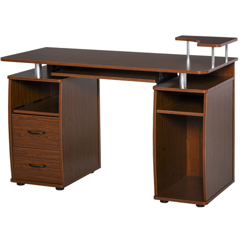 Rootz Computer Desk - Brown - Chipboard, Steel - 47.24 cm x 21.65 cm x 33.46 cm