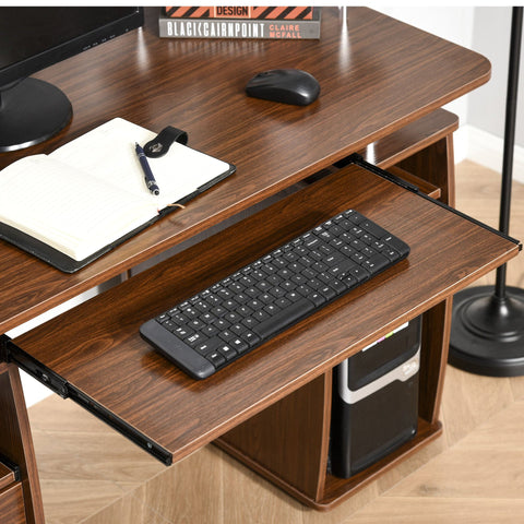 Rootz Computer Desk - Brown - Chipboard, Steel - 47.24 cm x 21.65 cm x 33.46 cm