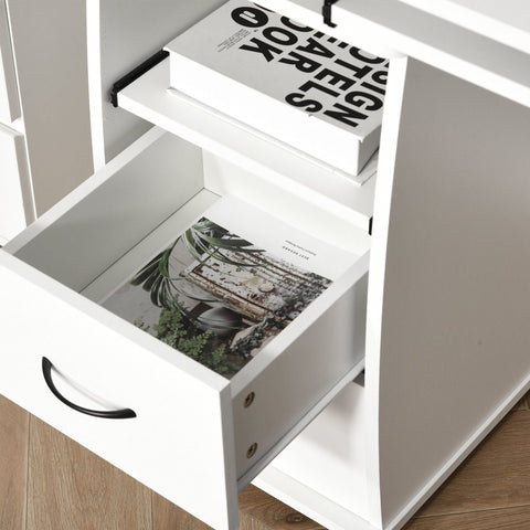 Rootz Computer Desk - White - Chipboard, Steel - 47.24 cm x 21.65 cm x 33.46 cm