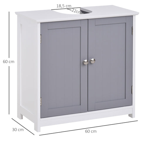 Rootz Vanity Unit - White, Gray - Manufactured Wood - 23.62 cm x 11.81 cm x 23.62 cm