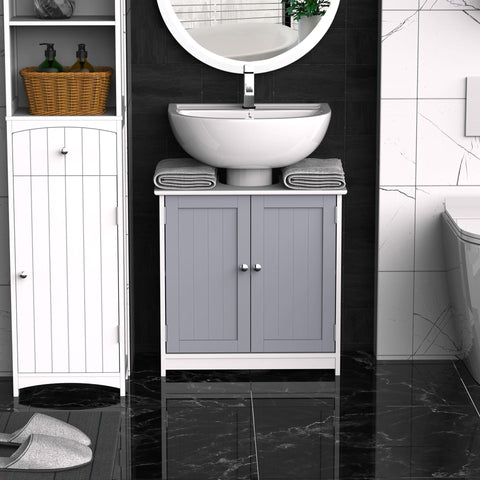 Rootz Vanity Unit - White, Gray - Manufactured Wood - 23.62 cm x 11.81 cm x 23.62 cm